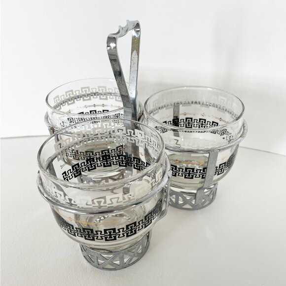 Vintage Libbey 3 jar glass condiment set - Picture 3 of 5